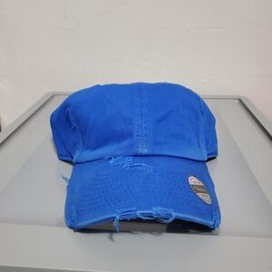 NWT DAD UNISEX CAP HAT DISTRESSED BLUE STRAPBACK